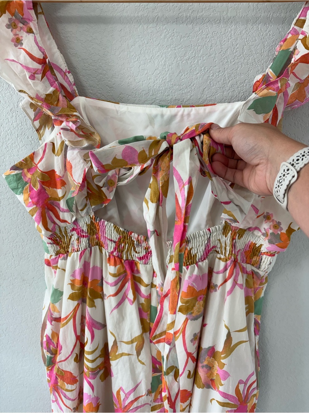 Taylor XL Floral Ruffle Wide Leg Cropped Jumpsuit Tropical Cotton - Picture 11 of 15